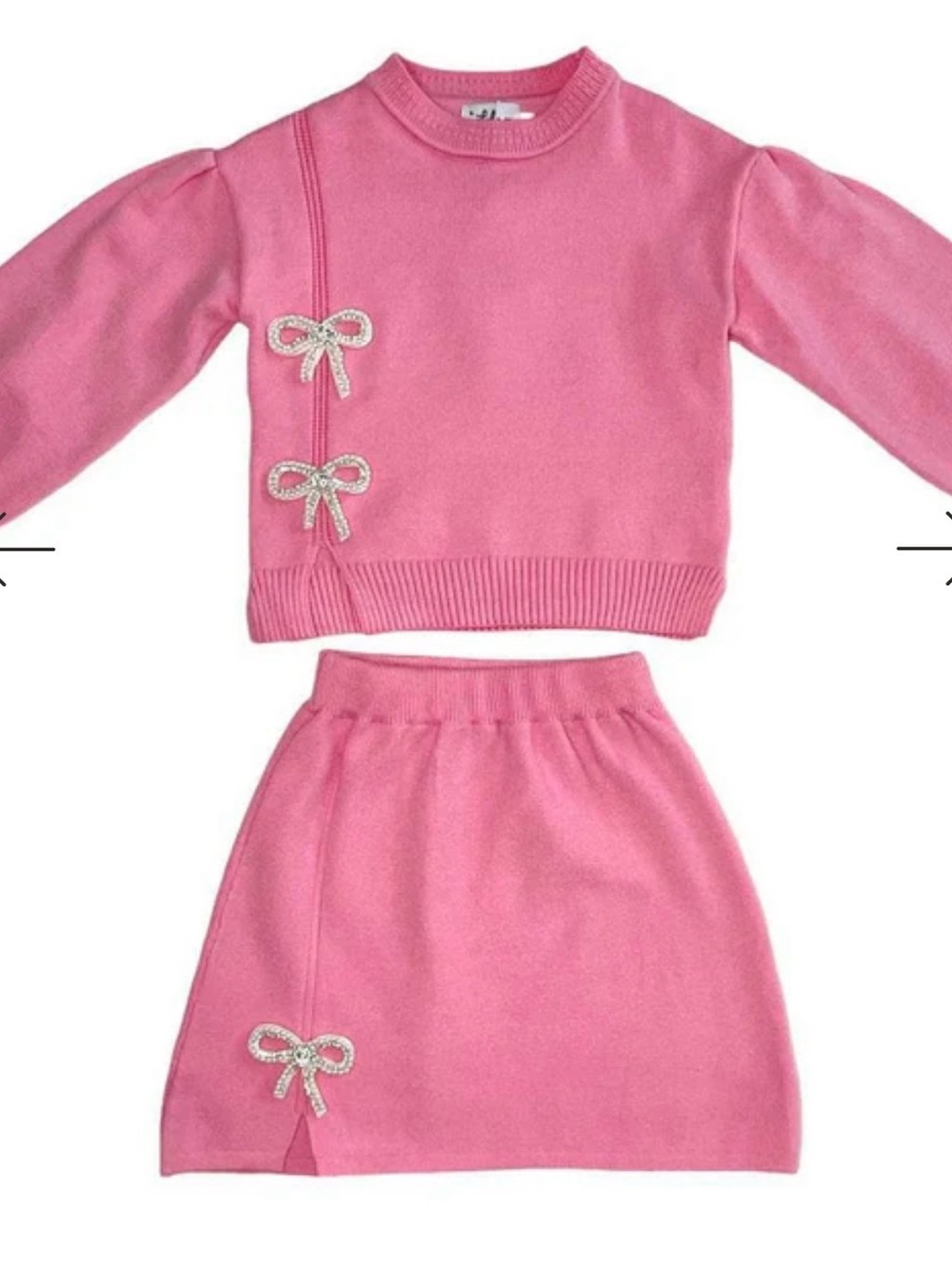 Lola + The Boys Pink Knit Sweater & Skirt Set